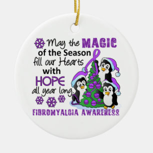 Christmas Penguins Fibromyalgia Ceramic Tree Decoration