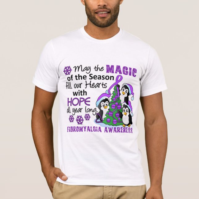 Christmas Penguins Fibromyalgia T-Shirt (Front)