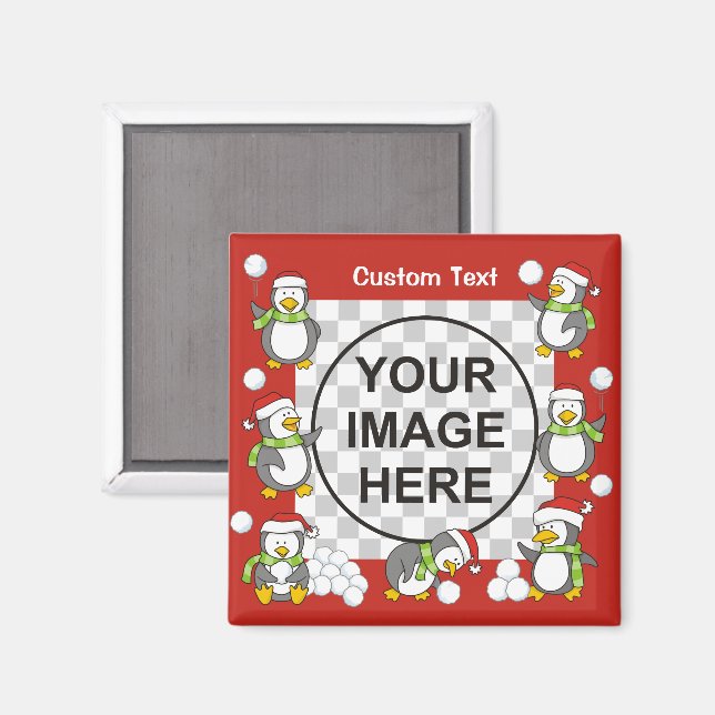 Christmas Penguins Frame Magnet (Front/Back)