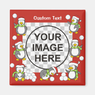 Christmas Penguins Frame Magnet