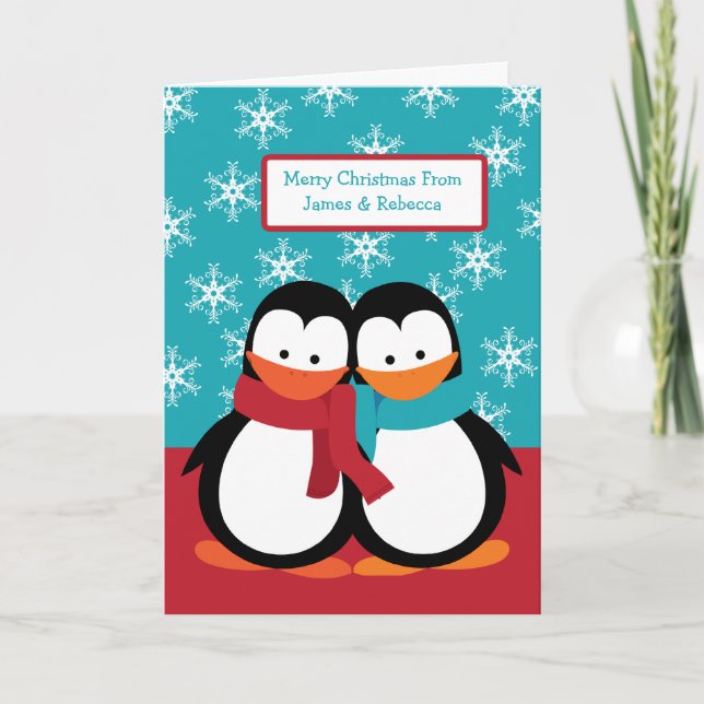 Christmas Penguins Holiday Card (Front)