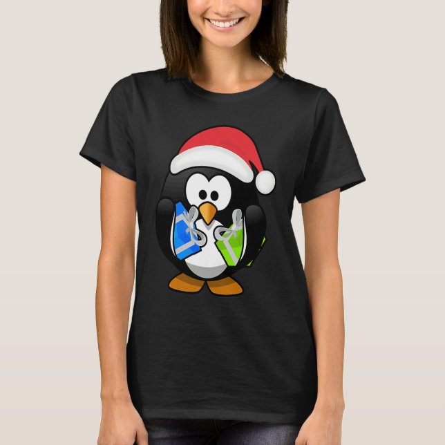 Christmas Penguins Live Lights for the Holiday Squ T-Shirt (Front)