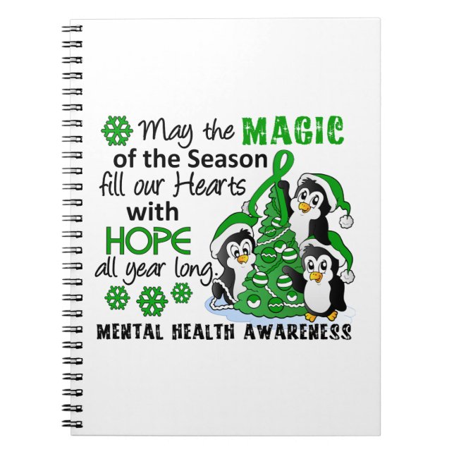 Christmas Penguins Mental Health Notebook (Front)
