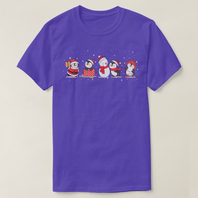 Christmas Penguins  Merry Christmas  Happy New Yea T-Shirt (Design Front)