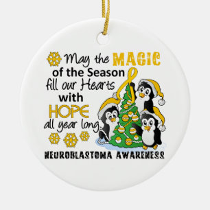 Christmas Penguins Neuroblastoma Ceramic Tree Decoration