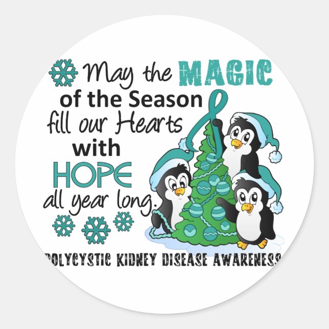 Christmas Penguins PKD Classic Round Sticker (Front)