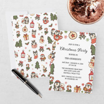 Christmas Penguins Red Green