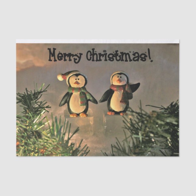 Christmas Penguins Tissue Paper (Front)