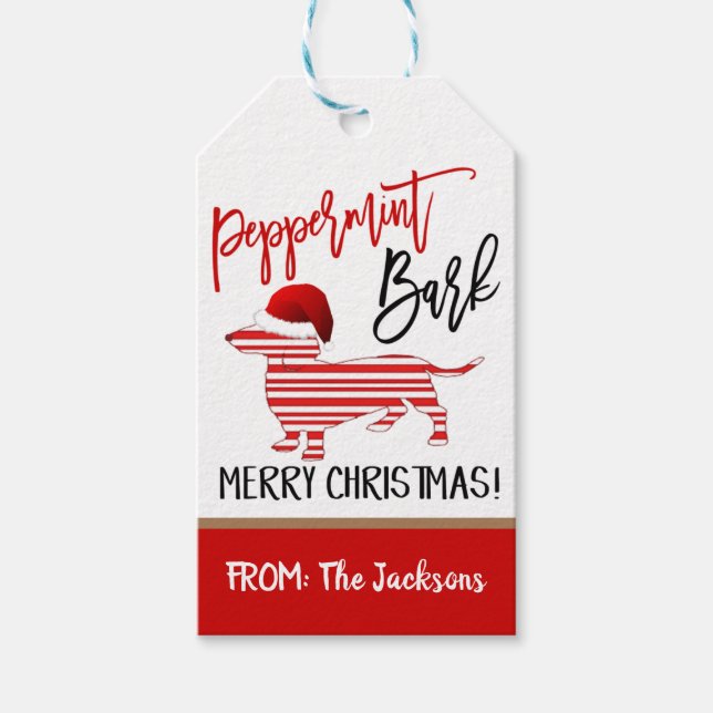 Christmas Peppermint Bark Gift Tag (Front)