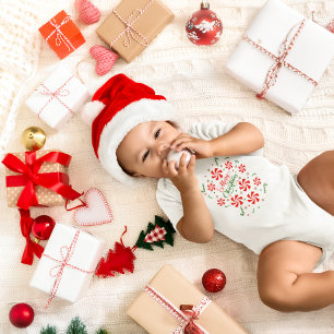 Christmas Peppermint Candy Baby Bodysuit