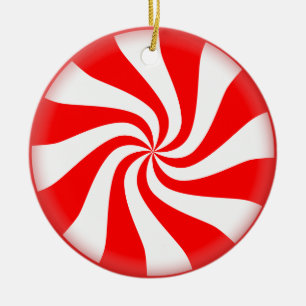Christmas Peppermint Candy Ceramic Tree Decoration