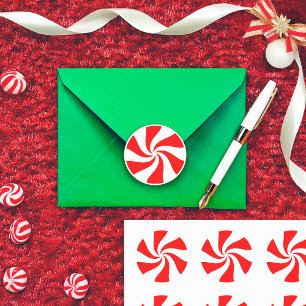 Christmas Peppermint Candy Classic Round Sticker