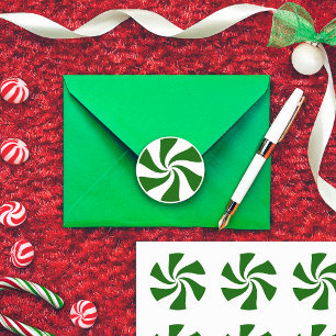 Christmas Peppermint Candy Classic Round Sticker