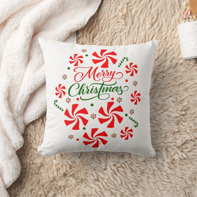 Christmas Peppermint Candy Cushion (Blanket)