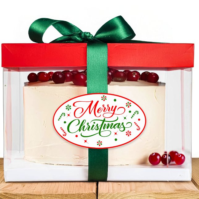 Christmas Peppermint Candy Oval Sticker (Creator Uploaded)