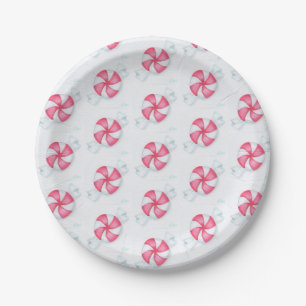 Christmas Peppermint Candy Paper Plate