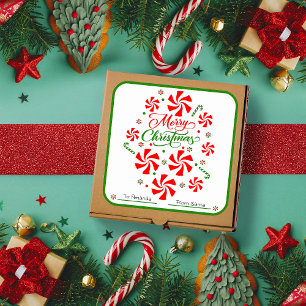 Christmas Peppermint Candy Square Sticker