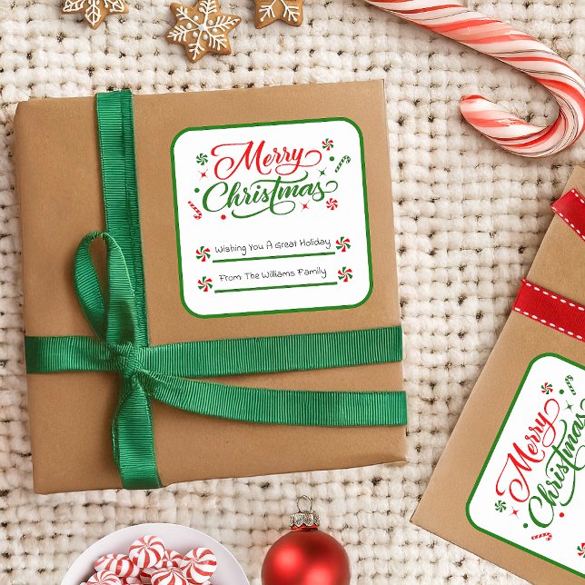 Christmas Peppermint Candy Square Sticker (Creator Uploaded)