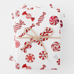 Christmas Peppermint Candy  Wrapping Paper Sheet