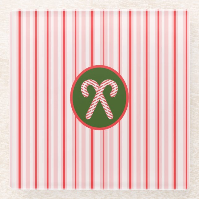 Christmas/peppermint glass coasters (Front)