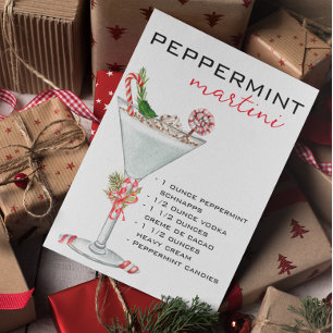 Christmas Peppermint Martini Cocktail Recipe Postcard