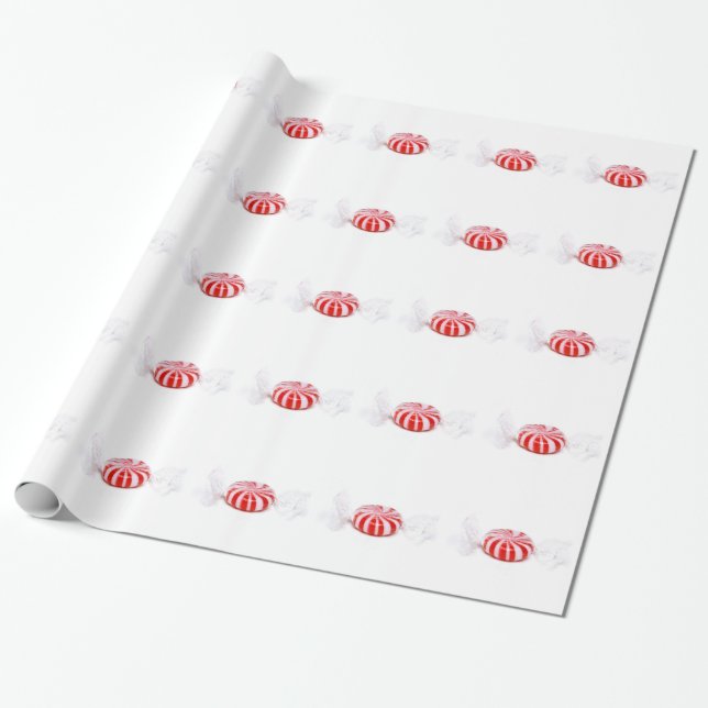 Christmas Peppermint Wrapping Paper (Unrolled)
