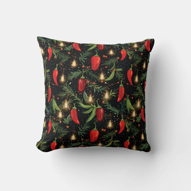 Christmas Peppers Cushion (Front)