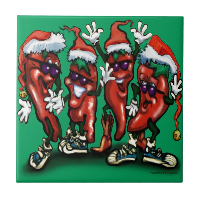 Christmas Peppers Tile (Front)