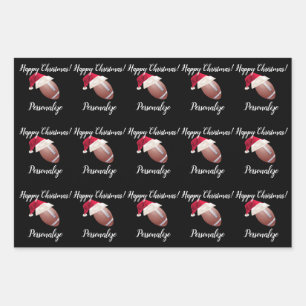 Christmas Personalised American Football Wrapping Paper Sheet