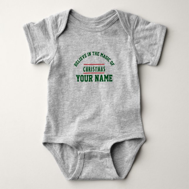  Christmas personalised Baby Jersey Bodysuit (Front)