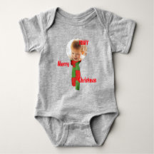 Christmas personalised Baby Jersey Bodysuit colour