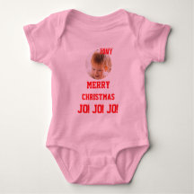 Christmas personalised Baby Jersey Bodysuit colour