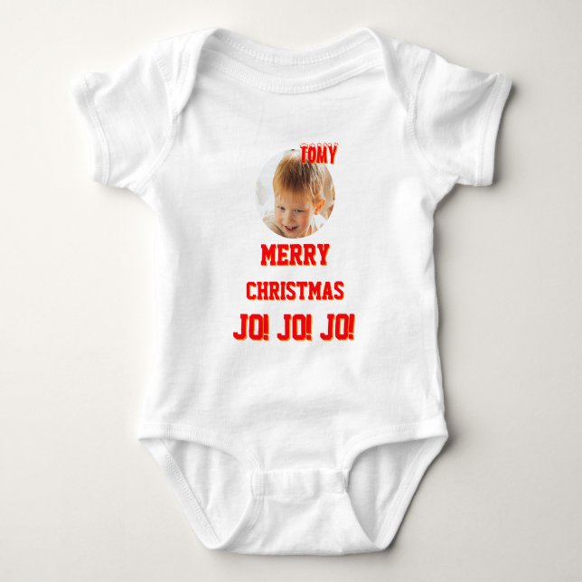 Christmas personalised Baby Jersey Bodysuit colour (Front)