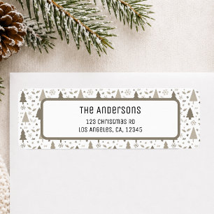 Christmas Personalised Beige Return Address