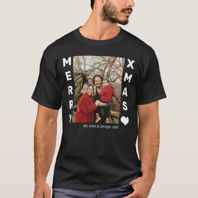Christmas Personalised Family Photo T-Shirt (Front)