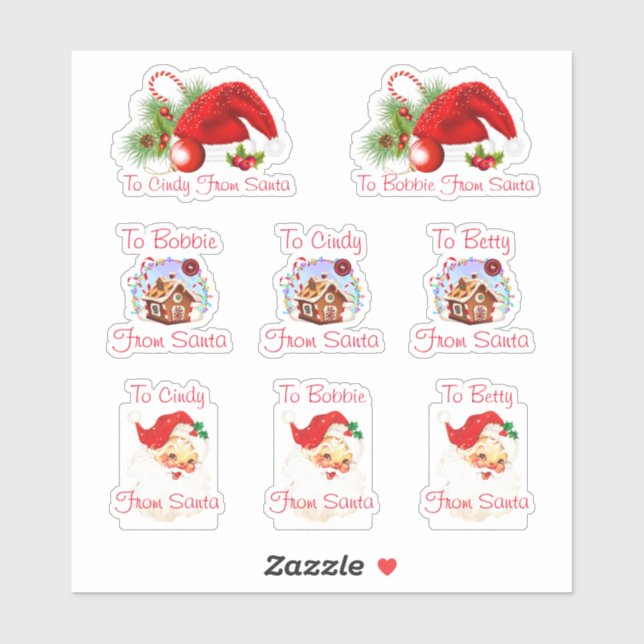 Christmas Personalised From Santa Stickers (Sheet)