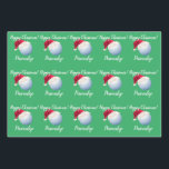 Christmas Personalised Golf Ball Sports Santa Wrap Wrapping Paper Sheet<br><div class="desc">Funny sports themed Christmas holiday wrapping paper.  Matching products are available other sports themes are also available</div>