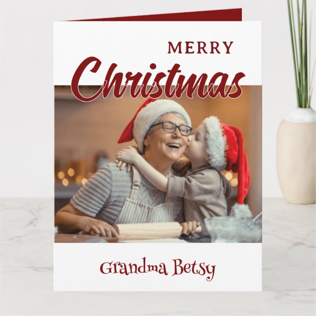 Christmas Personalised Grandma Family Photo Card (Front)