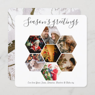 Christmas Personalised Hexagon Photo Holiday Card