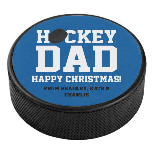 Christmas Personalised Hockey Dad Puck