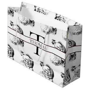 Christmas Personalised Monogrammed Custom Name Large Gift Bag