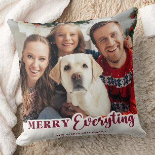 Christmas Personalised Photo Merry Everything Cushion