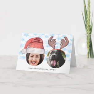 Christmas Personalised Santa Reindeer Funny Photo Card