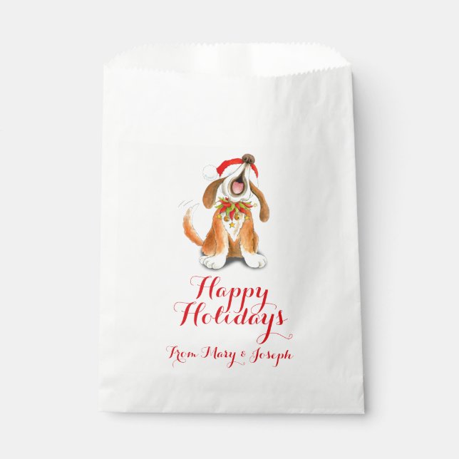 Christmas personalised singing dog gift bags (Front)