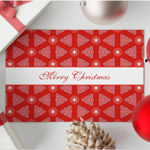 Christmas Personalised Snowflakes Pattern Red Holiday Card