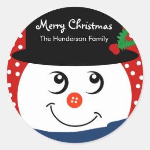 Christmas Personalised Sticker - Snowman