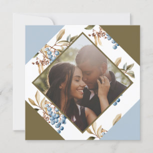 Christmas Personalised Winter Berry Photo Holiday Card
