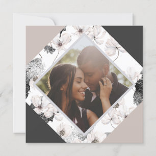 Christmas Personalised Winter Flowers Photo Holiday Card