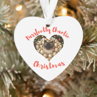 Christmas Personalized Cat Heart Photo Frame Ornament