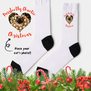Christmas Personalized Cat Heart Photo Frame Socks